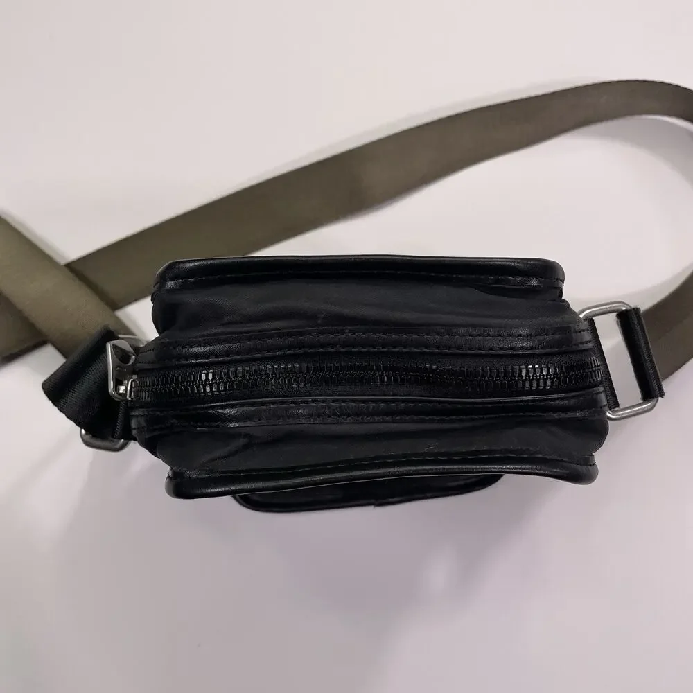 Vtg Diesel Bag Messenger Shoulder Crossbody Satchel Leather Black Y2K Mens